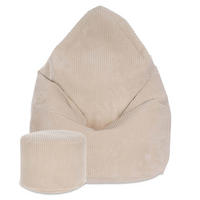 SITZSACK MIT FUßSTÜTZE Kordsamt 2-tlg Vanilla Ice S - Beige, Textil (70/105/70cm) - Dreamroots
