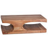 COUCHTISCH Massivholz mit zwei Ablagefächern, handgefertigt und pflegeleicht, Beige 118x70x38 cm - Beige, Holz (70/118/38cm) - KADIMA DESIGN