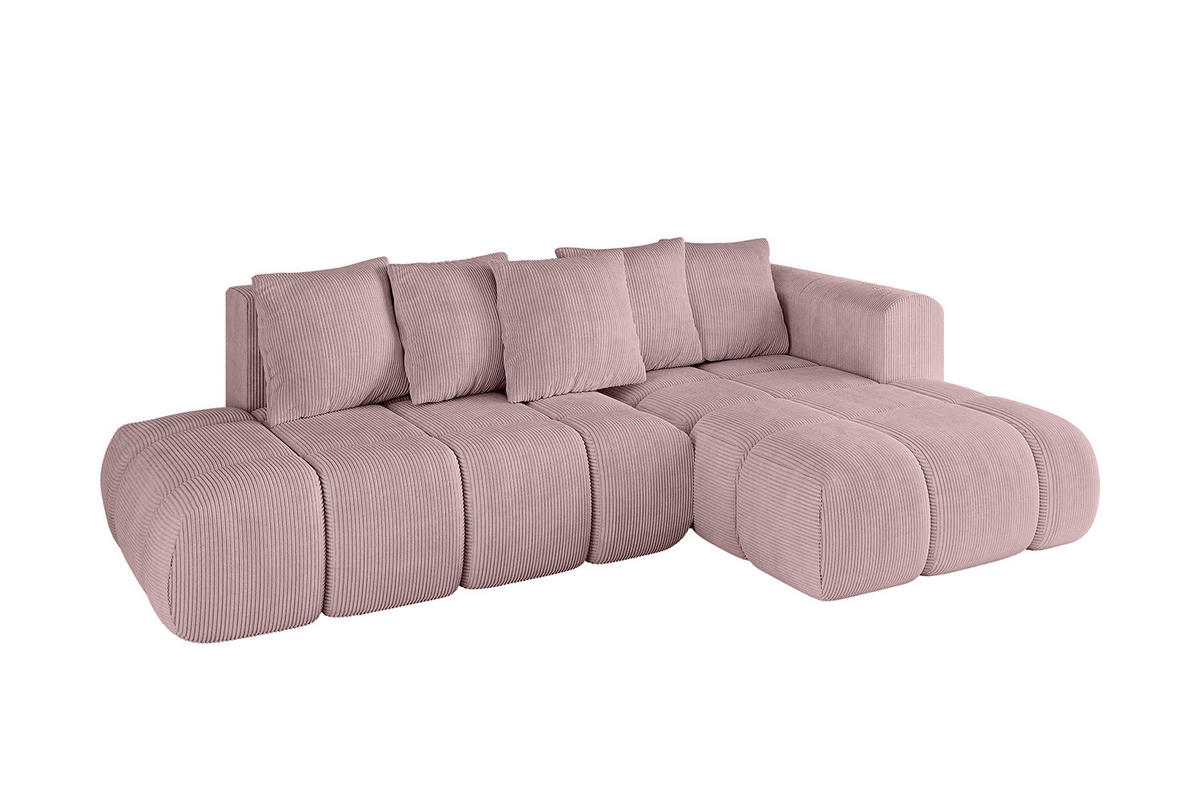 ECKSOFA Ottomane Rechts CLOUD-L-v1 289x180x40 Rosa Cord - Rosa, Holzwerkstoff/Kunststoff (289/180cm) - ALTDECOR