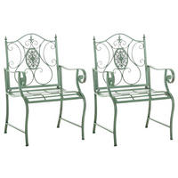 GARTENSTÜHLE Puncho - 2er Set antik-grün - Grün, Metall (62/94/53cm) - TPFGarden
