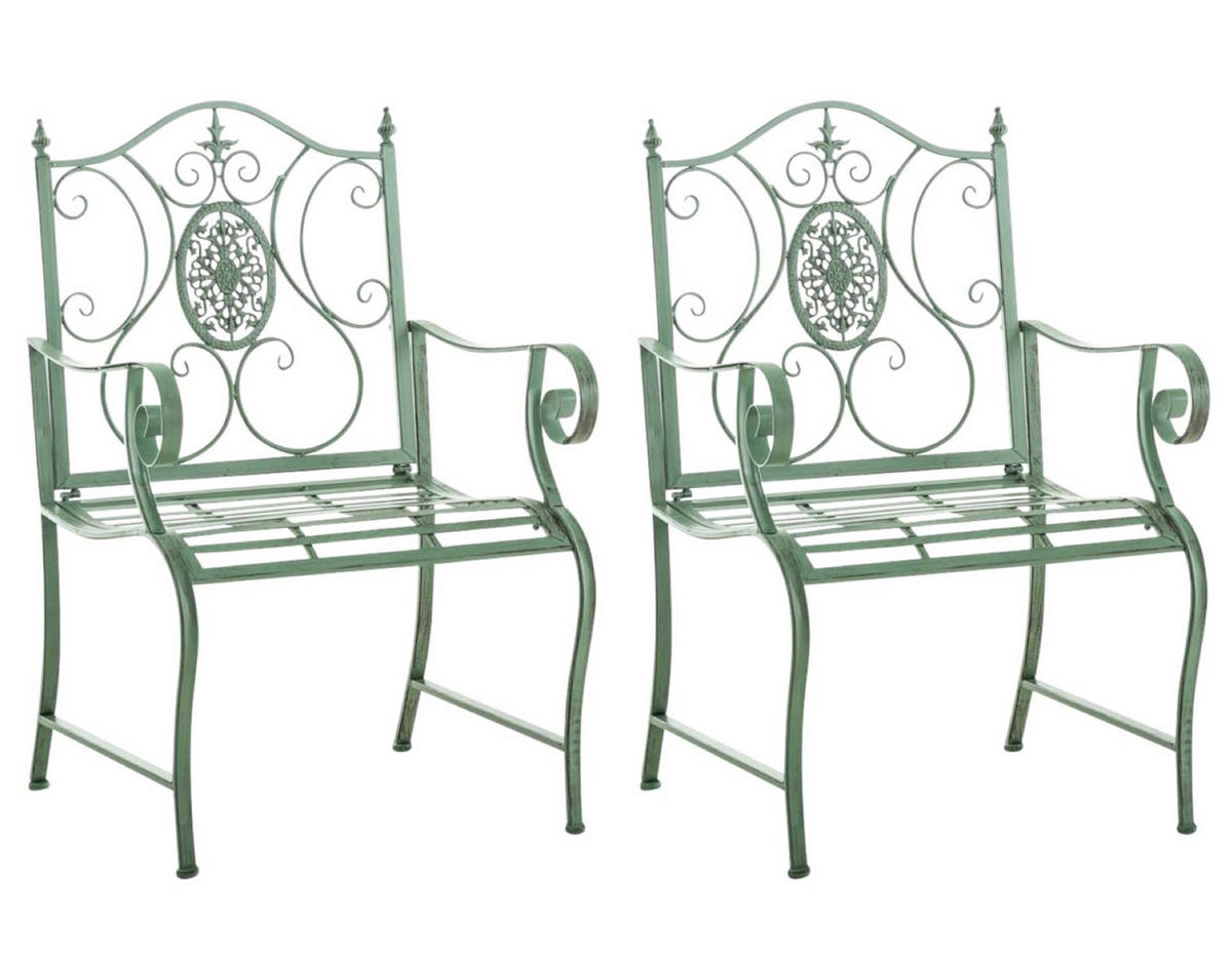 GARTENSTÜHLE Puncho - 2er Set antik-grün - Grün, Metall (62/94/53cm) - TPFGarden