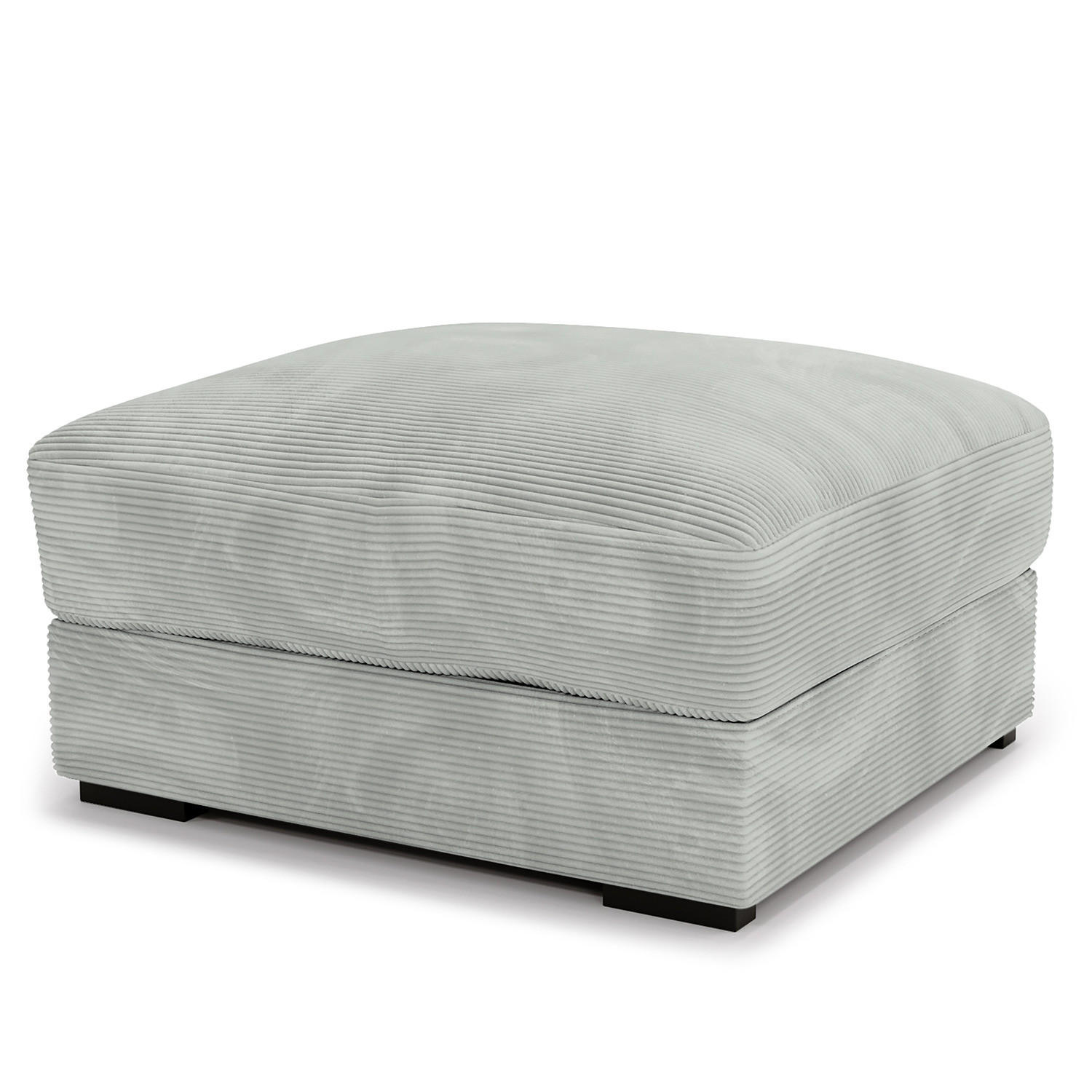 POLSTERHOCKER - Hellgrau/Schwarz, Kunststoff/Textil (92/42/92cm) - home24