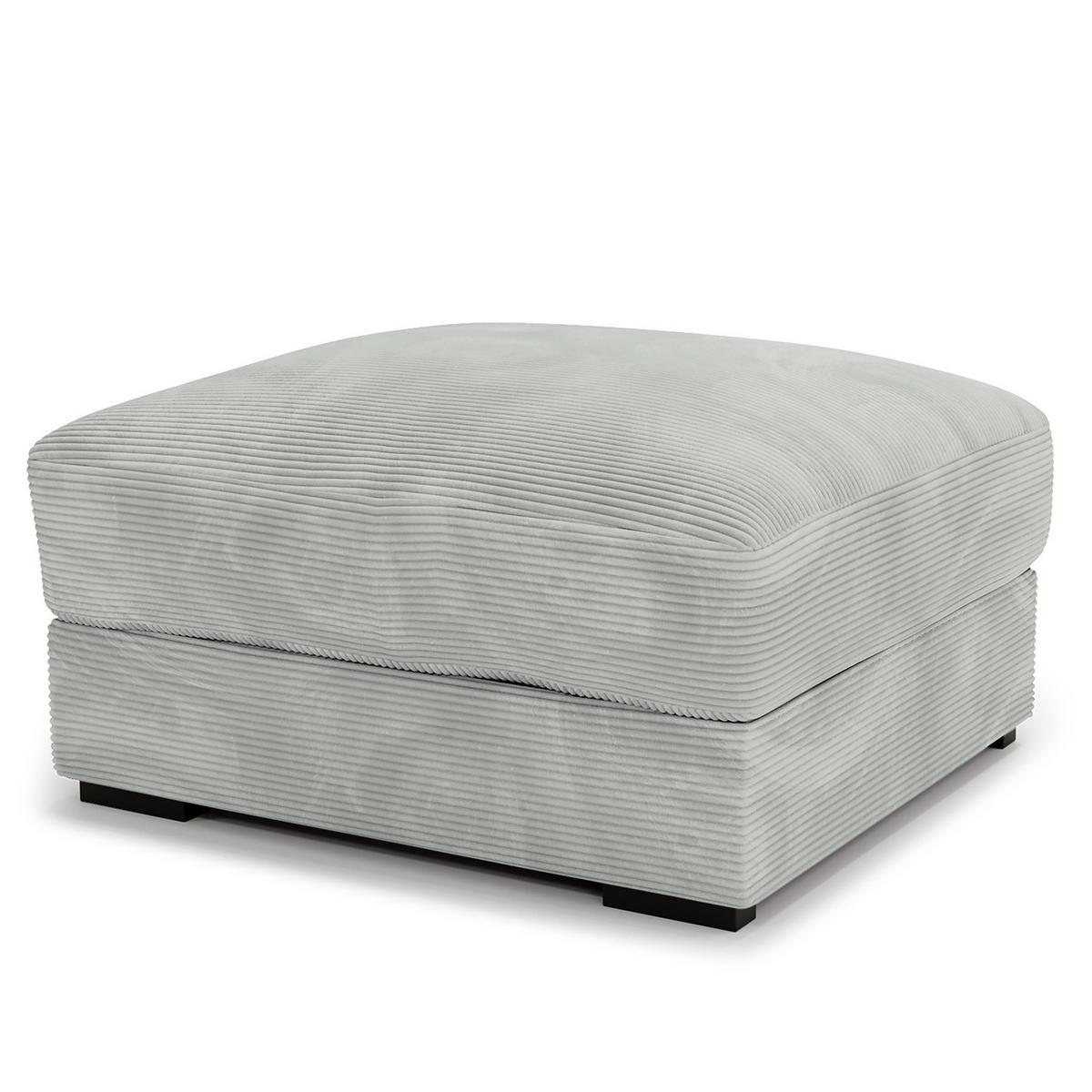 POLSTERHOCKER - Hellgrau/Schwarz, Kunststoff/Textil (92/42/92cm) - home24