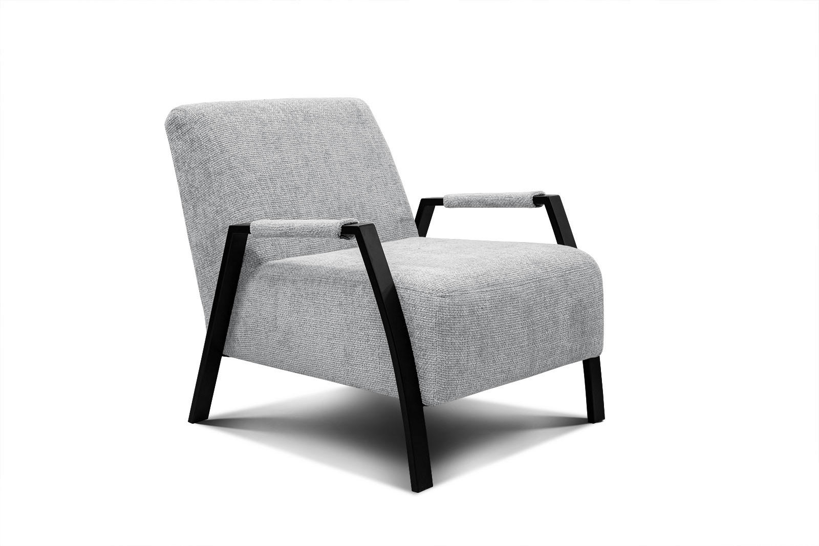 SESSEL KOBE, hellgrau - Hellgrau/Schwarz, Holz/Textil (72/76/90cm) - Courtois Laville