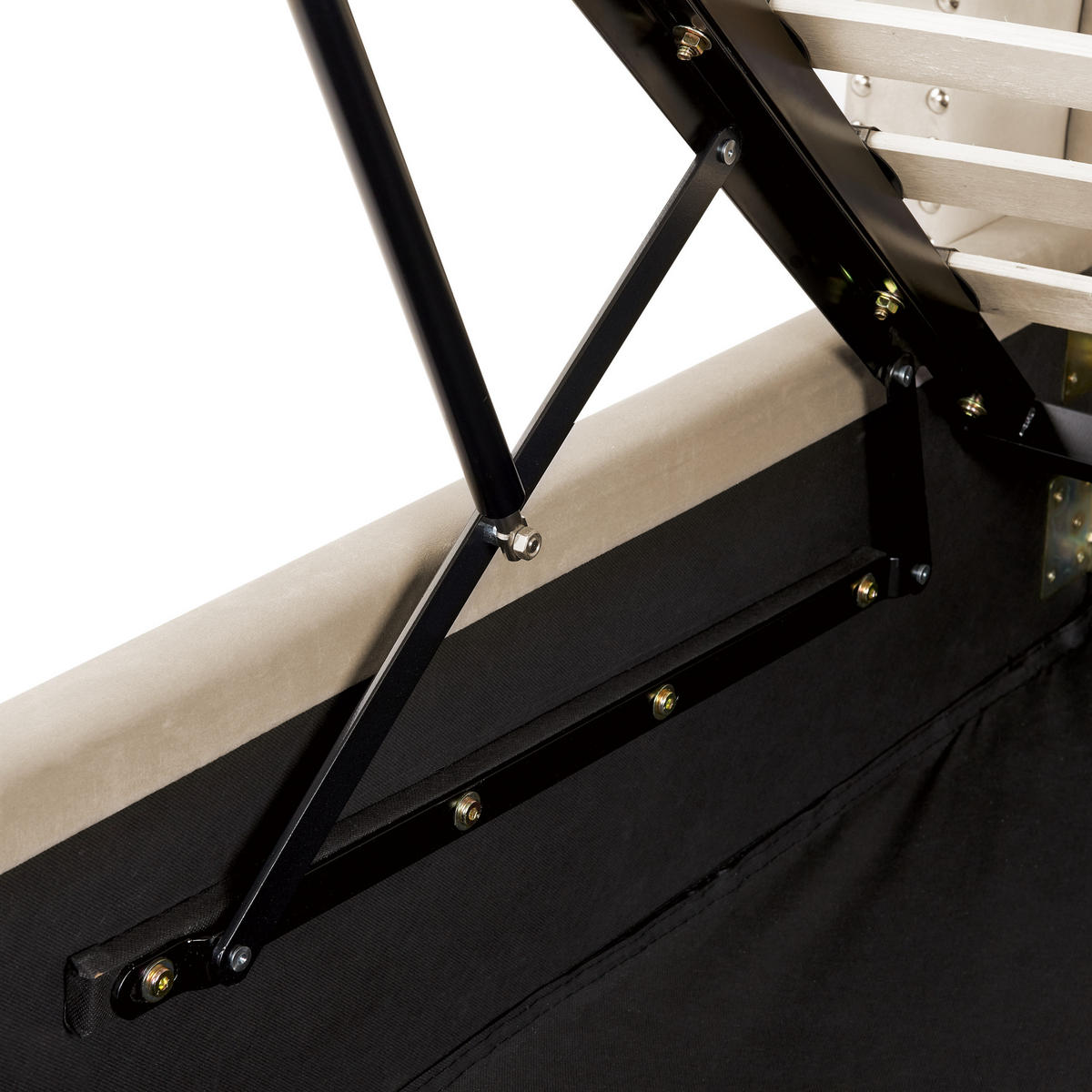 POLSTERBETT 140/200cm Beige Lubbon - Beige, Textil (140/200cm) - Beliani