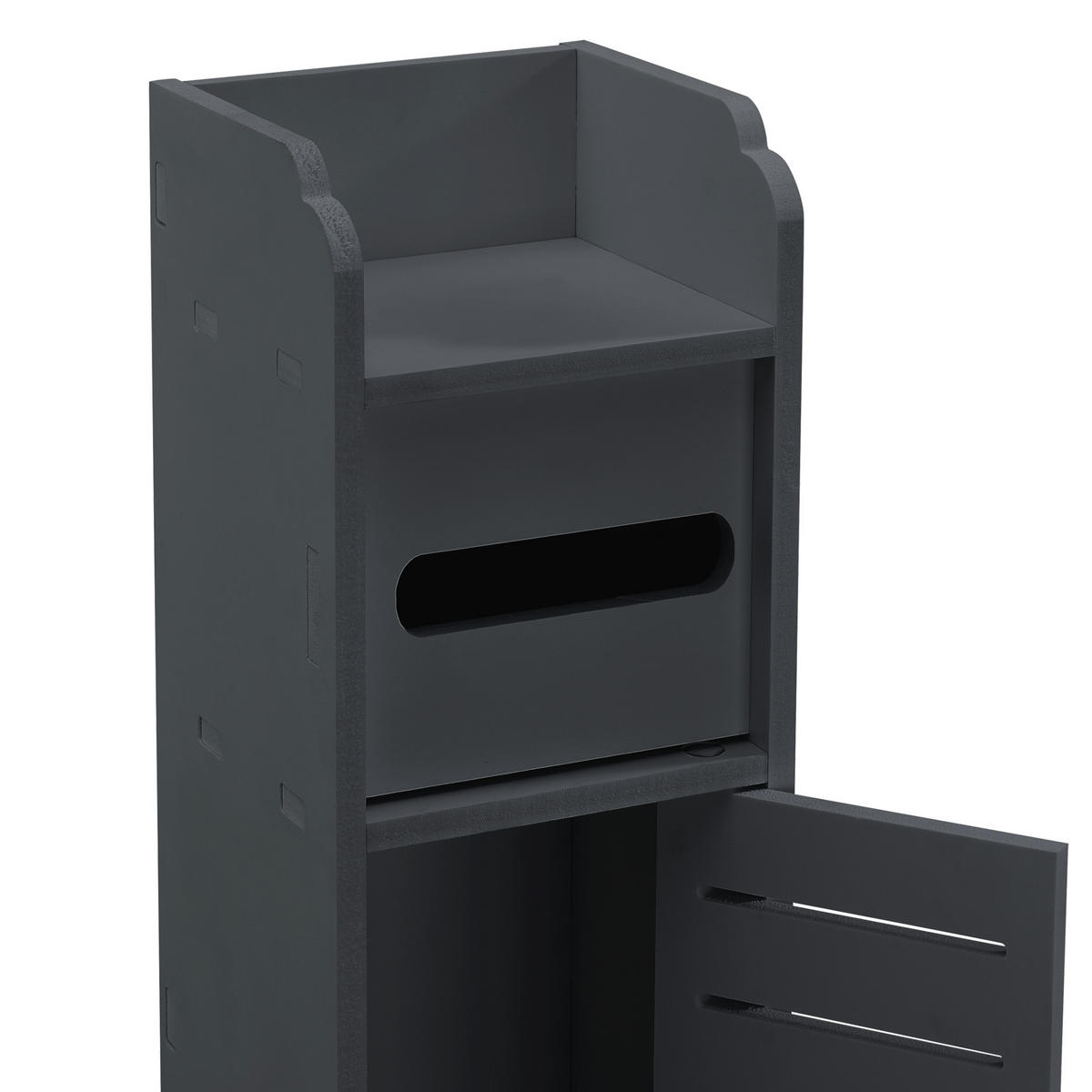 TOILETTENPAPIERHALTER Leoben - Dunkelgrau, Kunststoff (15/80/15cm) - [en.casa]
