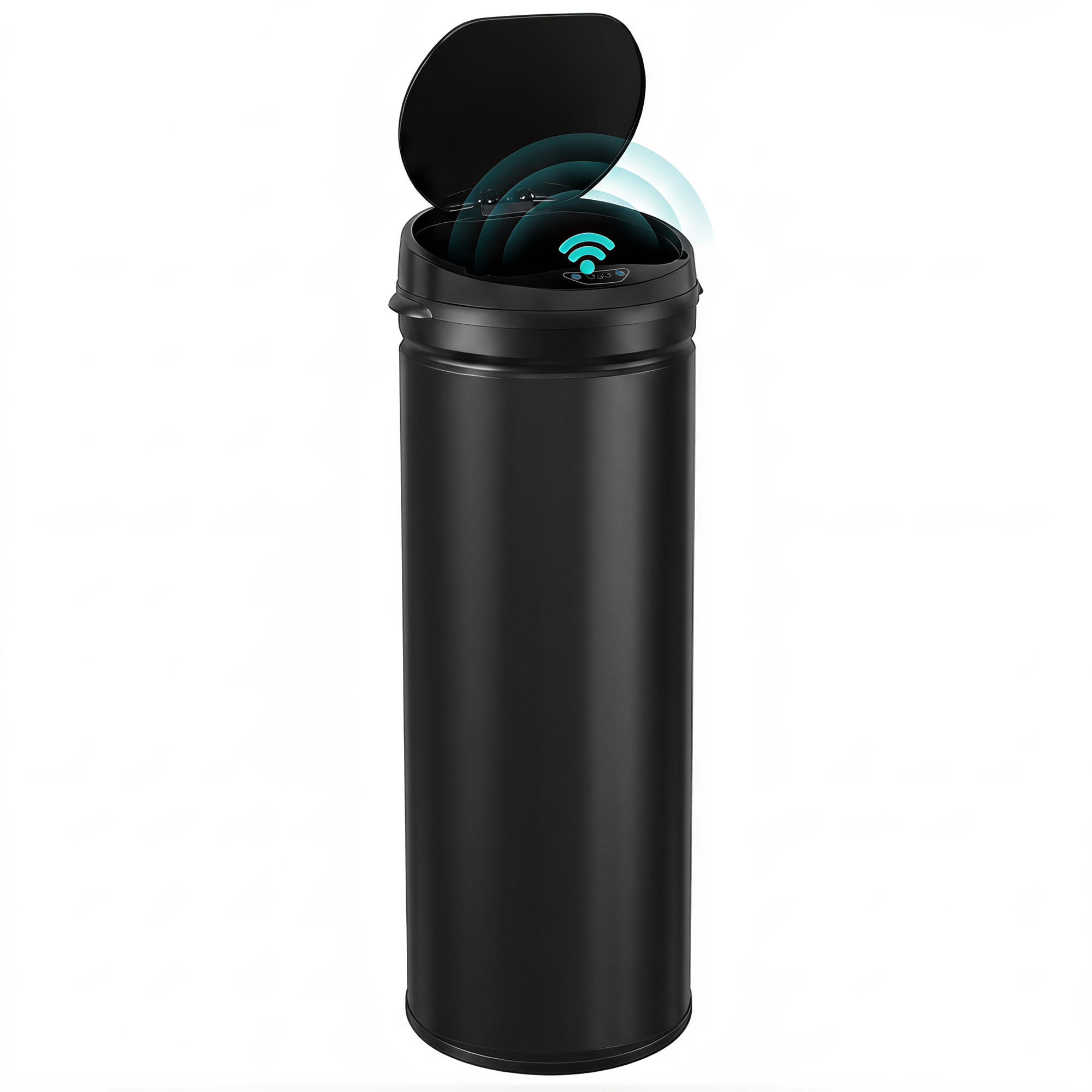 MÜLLEIMER Schwarz 30.5/30.5/85.0 cm - Schwarz, Metall (30.5/85/30.5cm) - HOMCOM