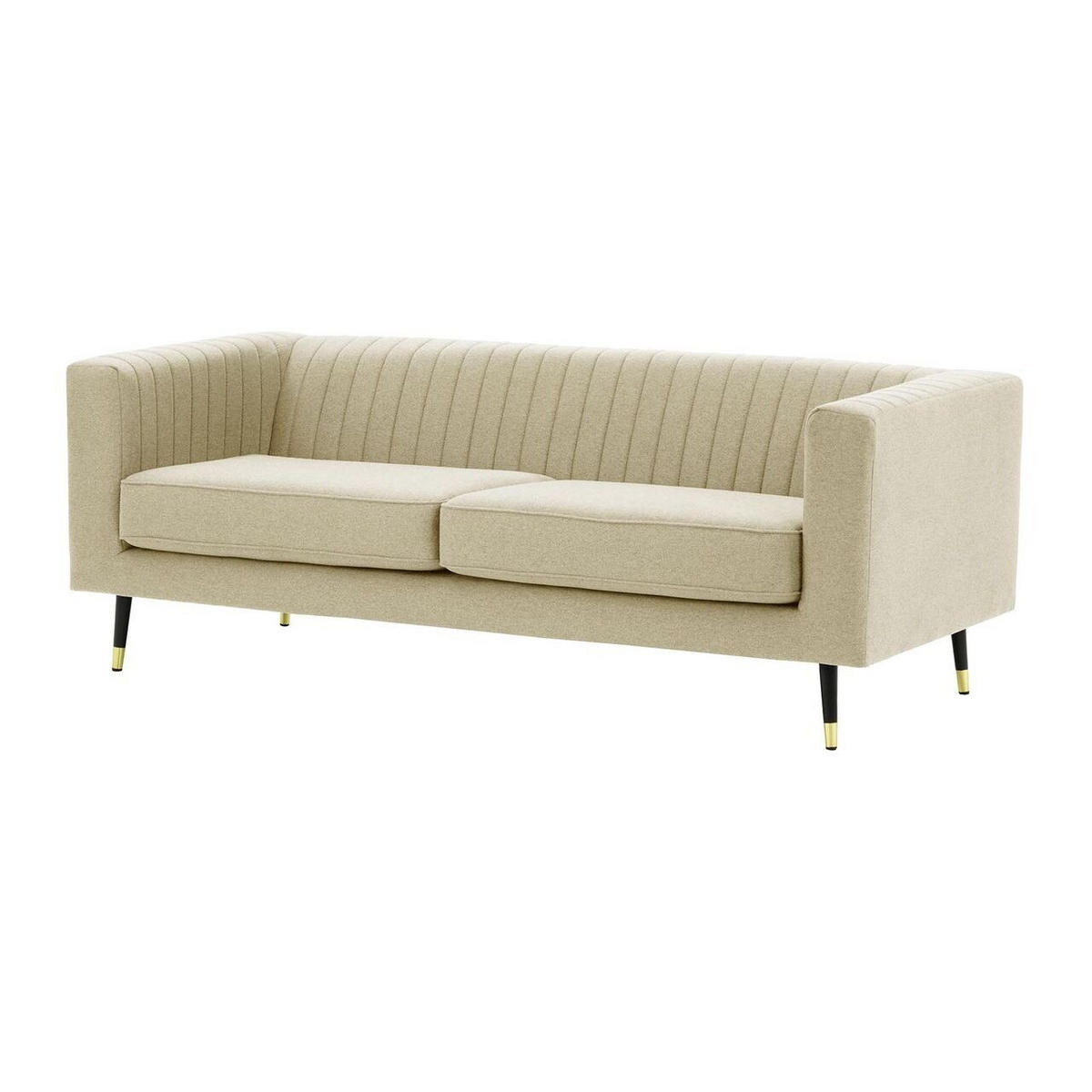 DREISITZER SOFA Slender-Baku 15 - Weiß, Holz/Textil (201/71/83cm) - SLF24