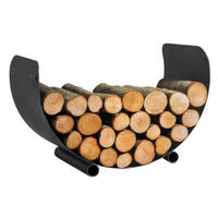 KAMINHOLZREGAL Ohio Stahl schwarz 70 cm - Schwarz, Metall (70/45/36cm) - Mr. Deko