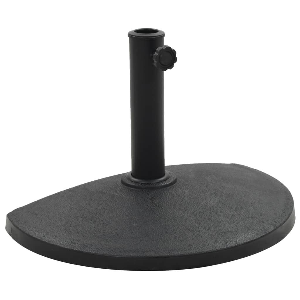 SONNENSCHIRMFUSS Halbrund 9 Kg Schwarz Polyharz - Schwarz, Kunststoff (50/50cm) - vidaXL