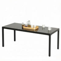 ESSTISCH 180/80/72 cm mit Glasplatte DE-39947 Schwarz - Schwarz, Metall (80/180/72cm) - ComfortXL