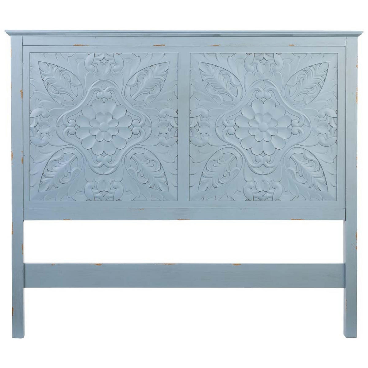 KOPFTEIL aus Holz, blau, 150x7x130cm - Blau, Holz (150/130/7cm) - Wanderlust