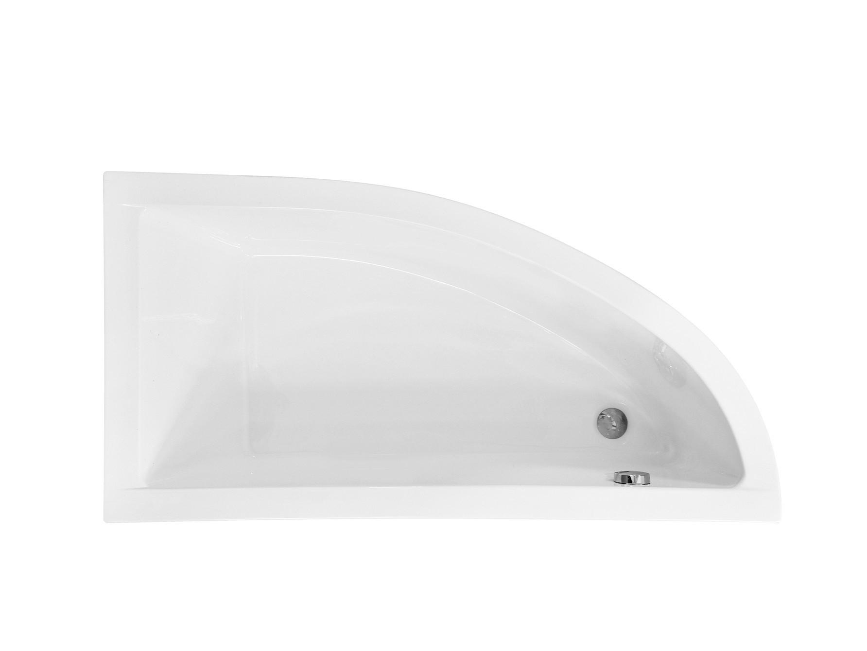 BADEWANNE Eckwanne PRAKTIKA 150/70 Rechts Ablauf & Füße - Weiß, Kunststoff (70/58.5/150cm) - bad land