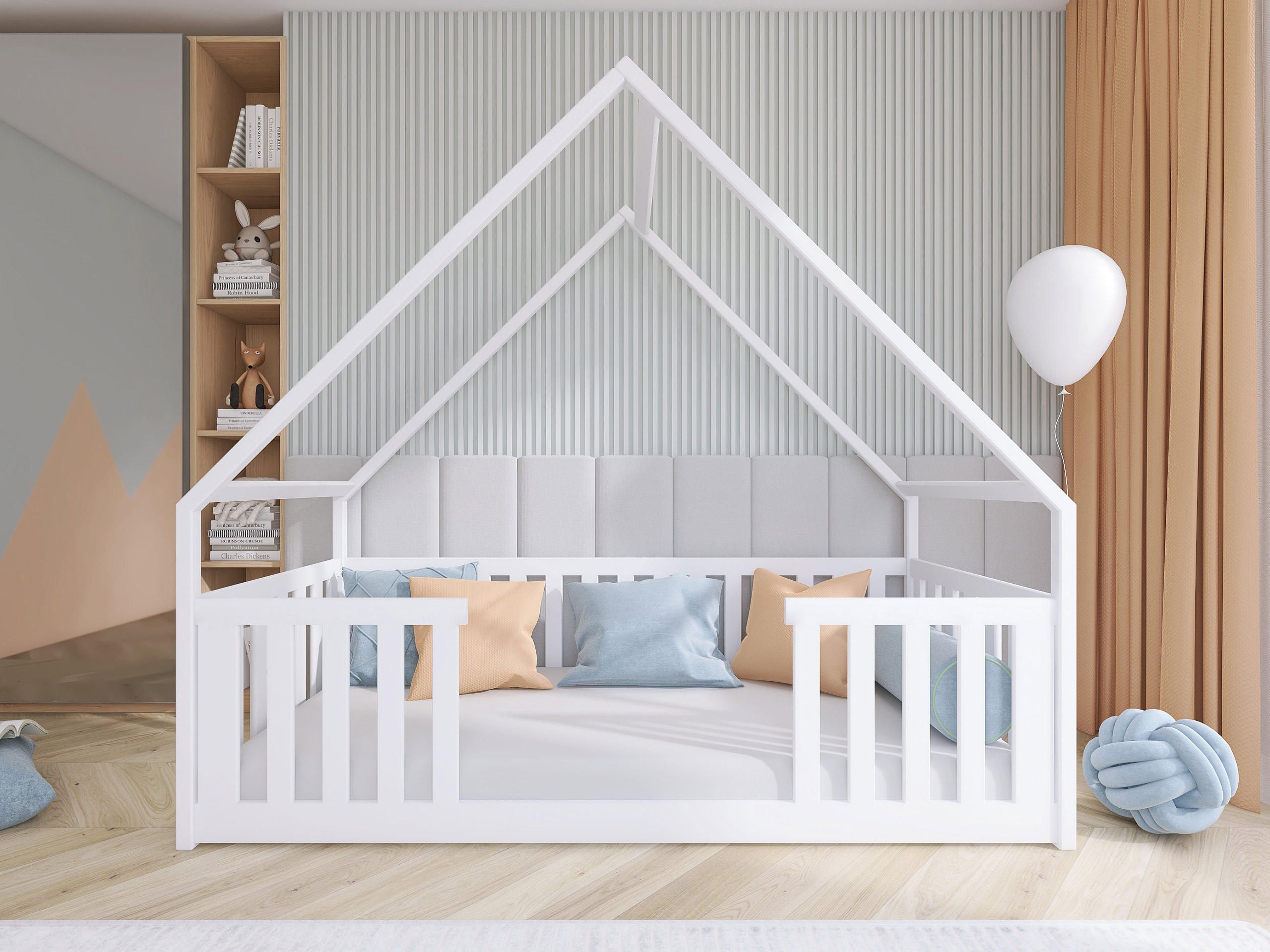 HAUSBETT Bee - Weiß, Holz (90/200cm) - MIRJAN24