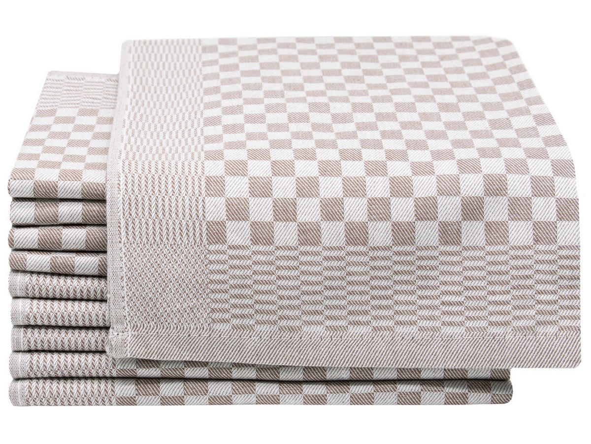 GESCHIRRTÜCHER, 10er-Set, 46x70 cm, 100% Baumwolle, Braun - Braun, Textil (46/70cm) - Zollner