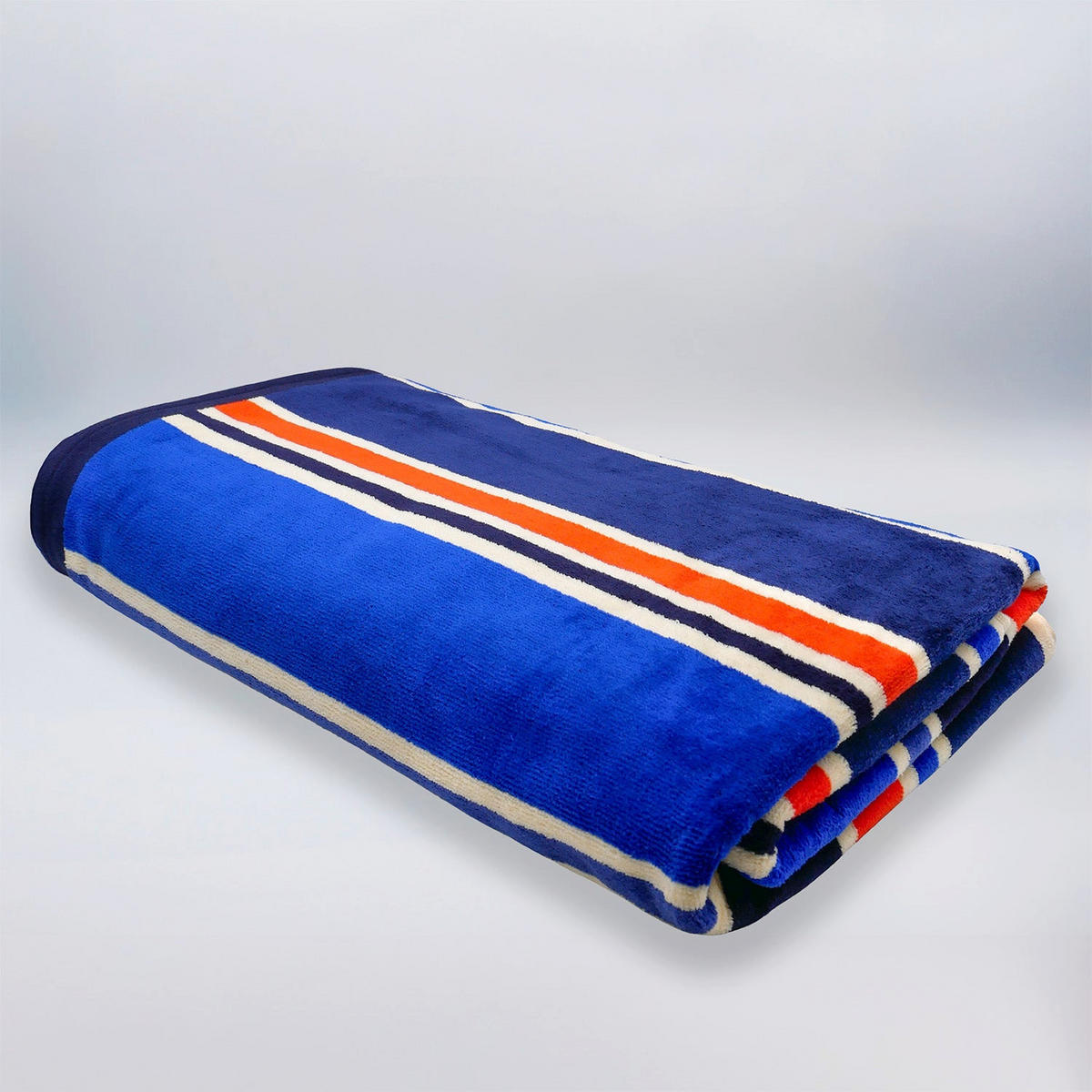STRANDTUCH Frottee Samt Jacquard Blau 100x175 470g/m² - Kapados - Blau, Textil (100/175cm) - LE COMPTOIR DE LA PLAGE
