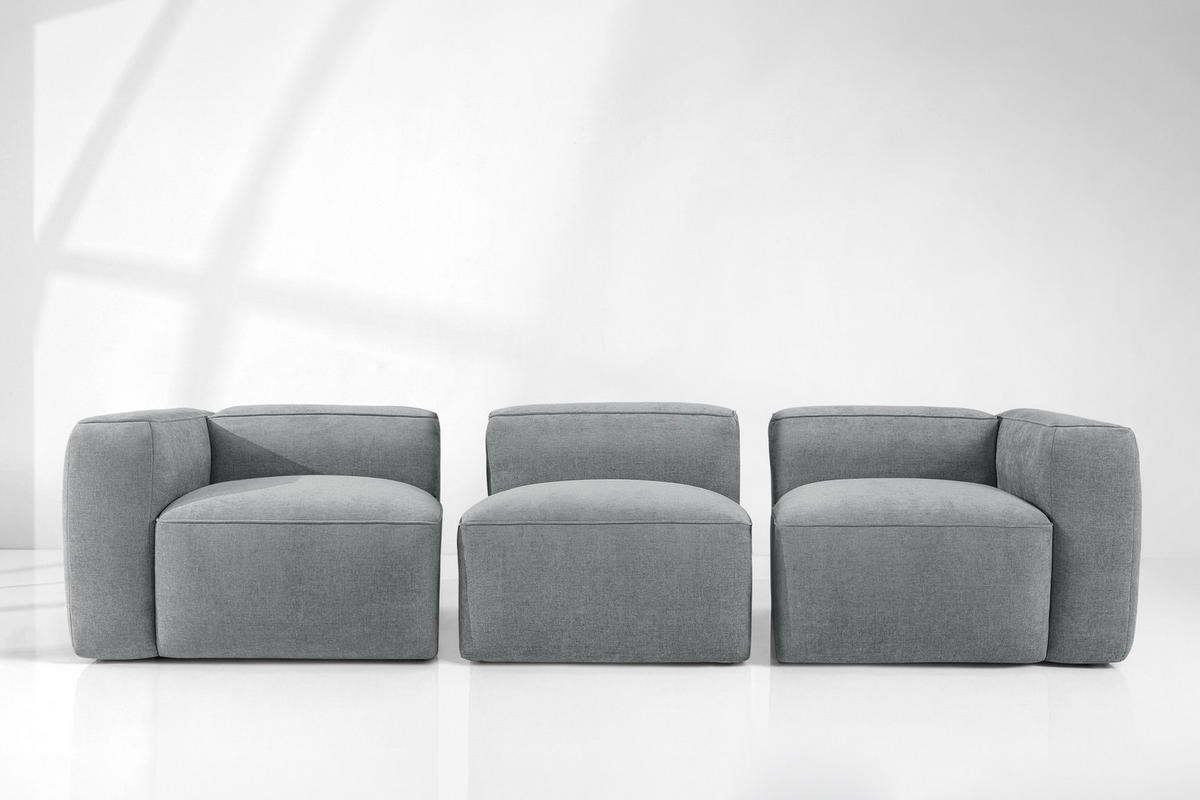 3-SITZER SOFA FUBBO, Grau - Grau, Holz/Holzwerkstoff (290/73/96cm) - KONSIMO®
