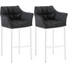 BARHOCKER 2er Set Stoff Dunkelgrau - Dunkelgrau/Weiß, Textil/Metall (64/110/48cm) - CLP