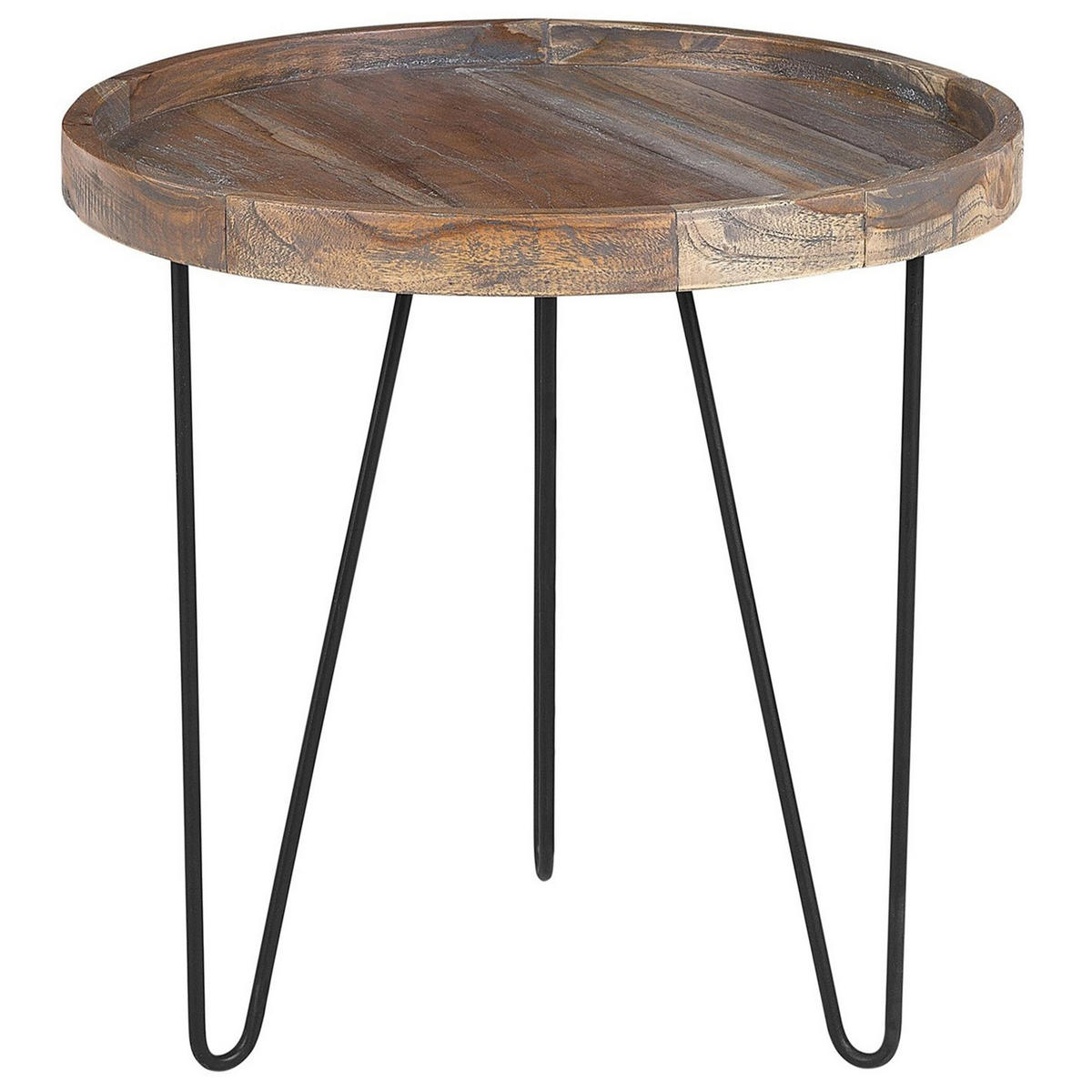 BEISTELLTISCH Holz dunkelbraun 50 cm Bondiss - Dunkelbraun/Schwarz, Holz (50/50/50cm) - Beliani