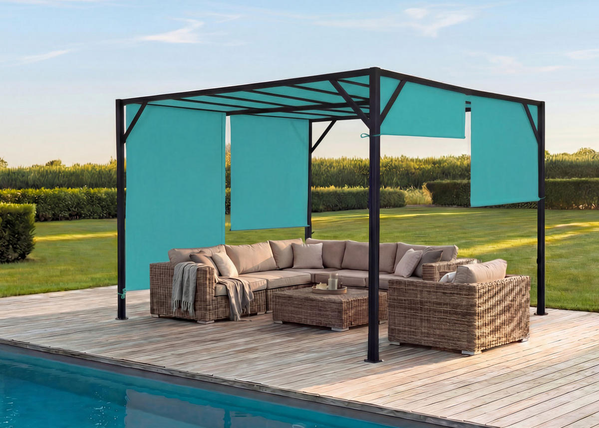 PERGOLA BEJA Türkis - Türkis, Metall (405/212/405cm) - MCW