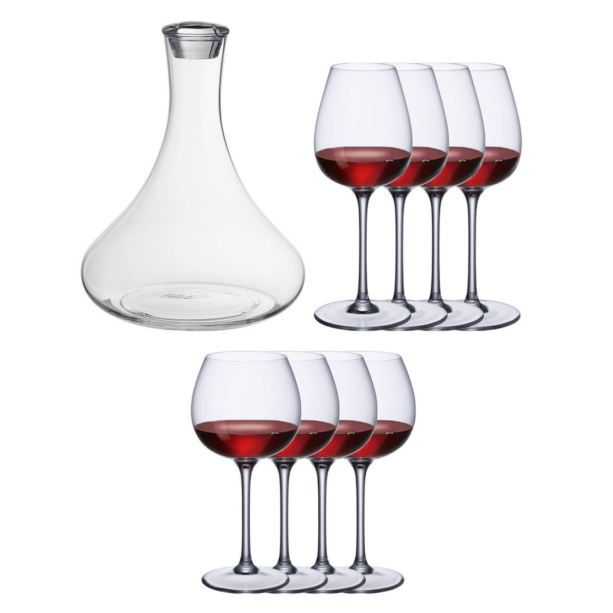 ROTWEINGLÄSER + KARAFFE PURISMO WINE transparent 9er Set - Transparent, Glas - Villeroy & Boch