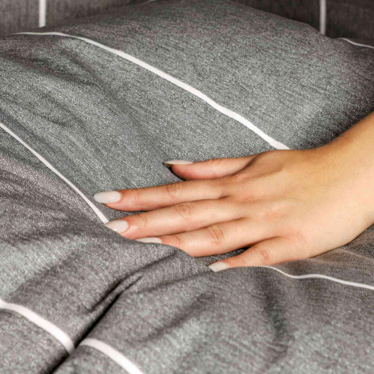 RENFORCÉ KISSENBEZUG HARPLINES - Anthrazit, Textil (80/80cm) - Esprit