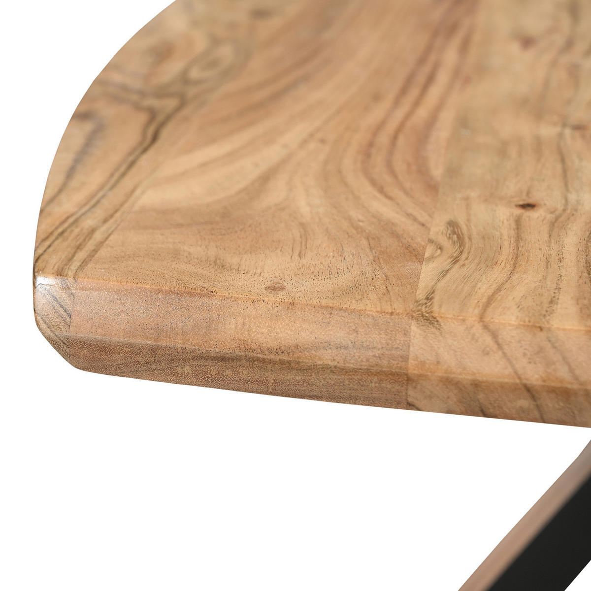 COUCHTISCH - Akazie massiv - 110 cm - Schwarz/Akaziefarben, Holz/Metall (70/110/45cm) - home24