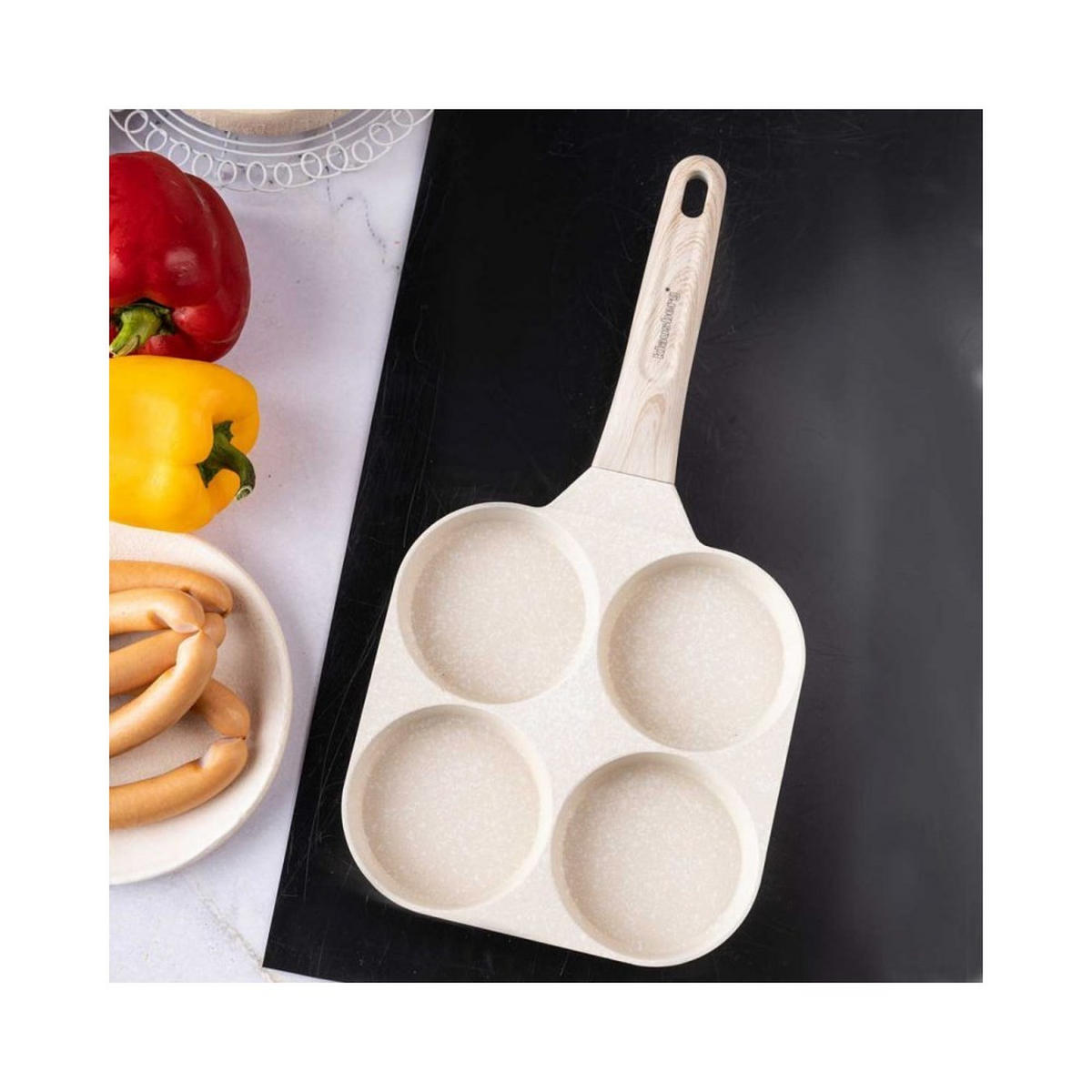 EIERPFANNE Creme 36/18.5/2.5 cm KB7823 - Creme, Metall (9cm) - Klausberg 