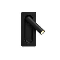 WANDLEUCHTE,EINBAU, Schwarz, 17 × 7 × 3,5 cm, 3000 K, 3 W - Schwarz, Metall (7/3.5/17cm) - Authentics