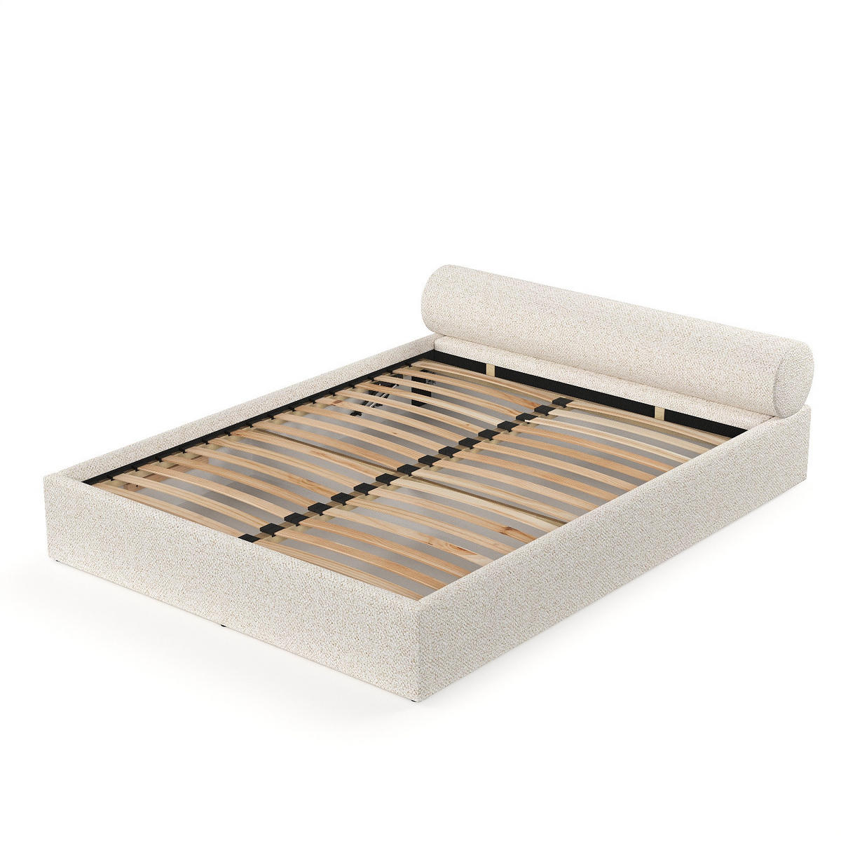 POLSTERBETT Solvo mit Stauraum 200/200 cm Creme im Blur Stoff - Creme/Schwarz, Holz/Holzwerkstoff (200/200cm) - AltaBeds
