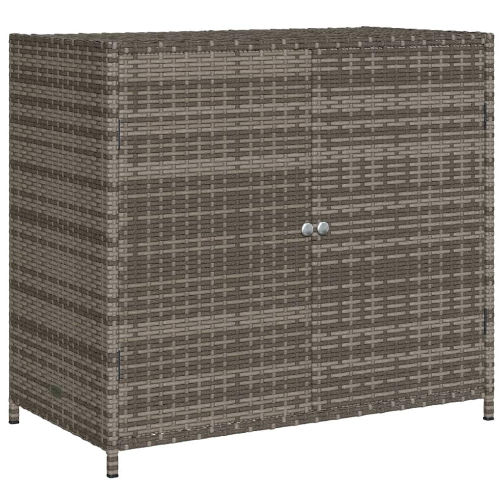 GARTENSCHRANK Grau 83x45x76 cm Poly Rattan - Grau, Kunststoff (83/76/45cm) - furnicato