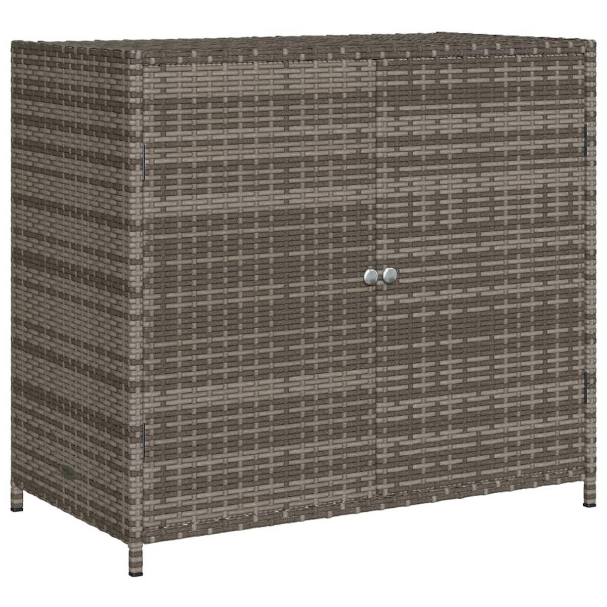 GARTENSCHRANK Grau 83x45x76 cm Poly Rattan - Grau, Kunststoff (83/76/45cm) - furnicato