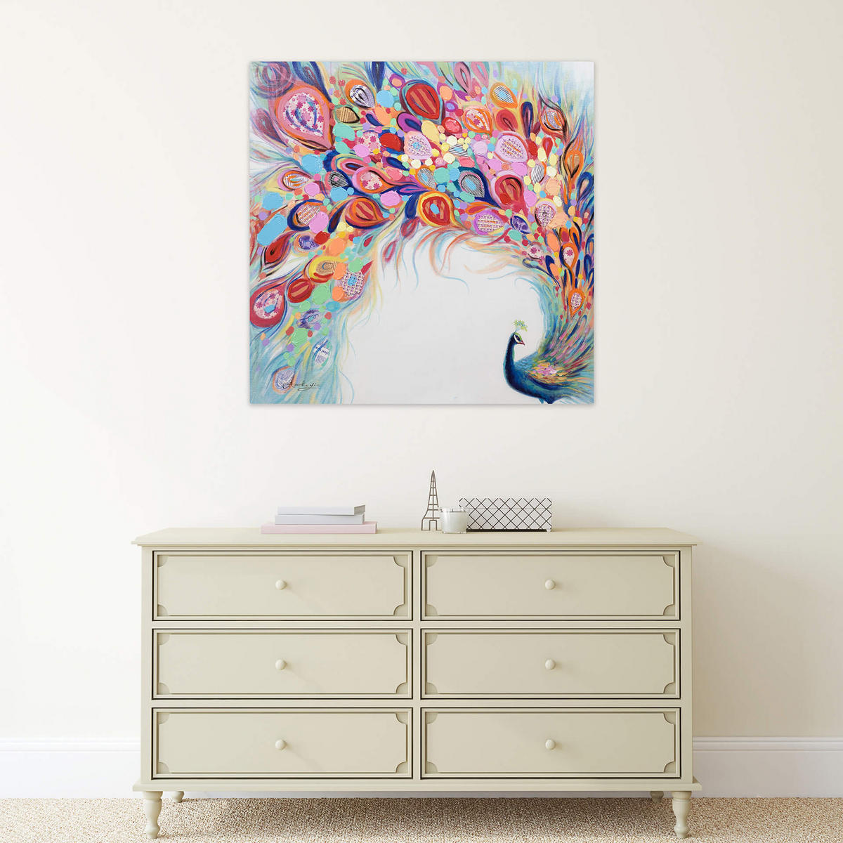 ÖLGEMÄLDE 80/80 cm - Multicolor, Holz/Textil (80/80cm) - KUNSTLOFT