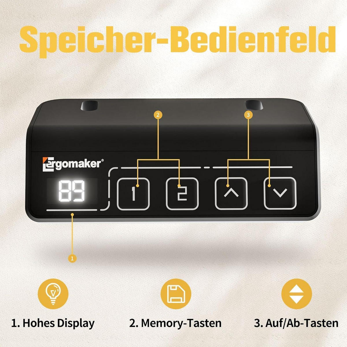 SCHREIBTISCHGESTELL elektrisch höhenverstellbar mit Memory-Funktion Weiß - Weiß, Metall (170/60/129cm)