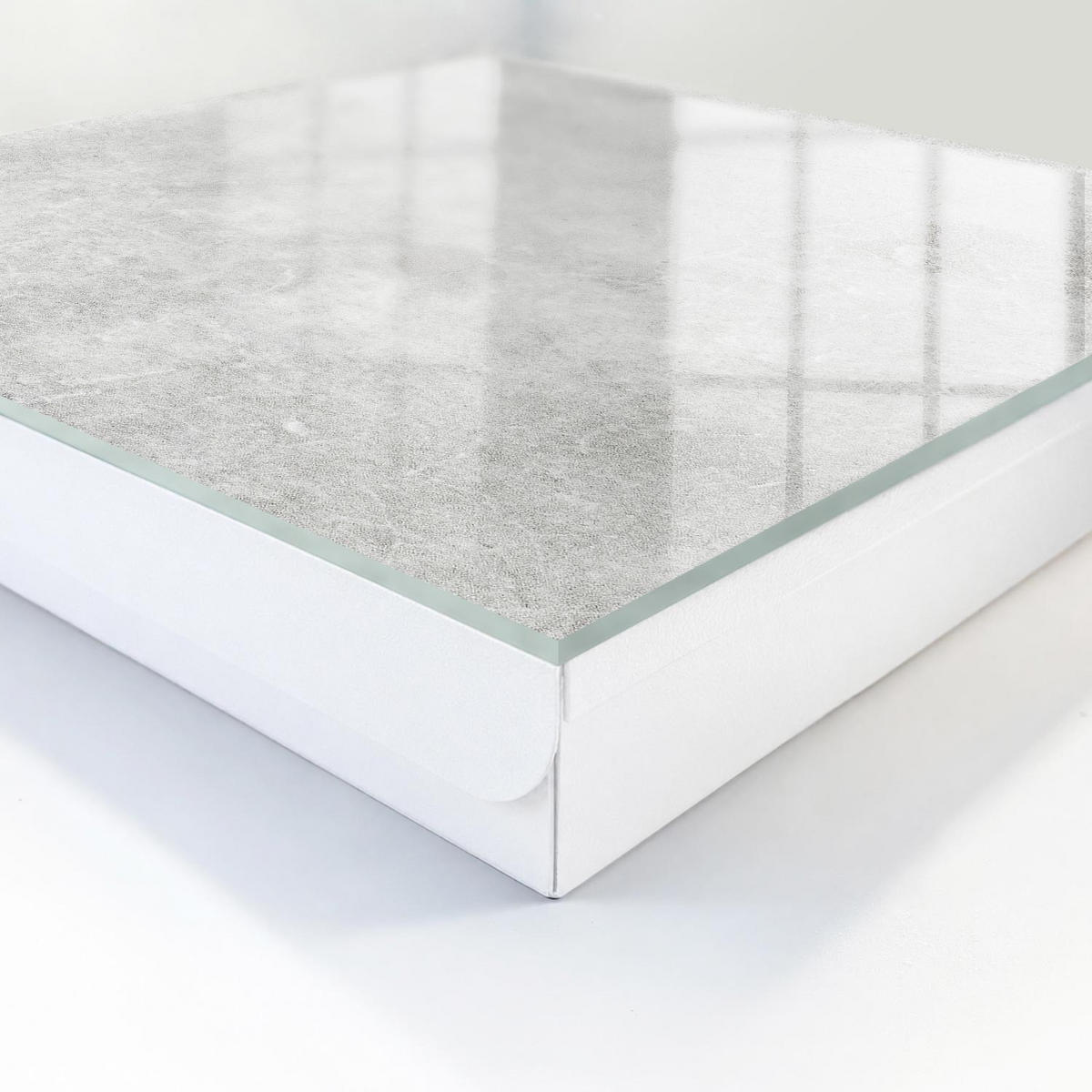 SCHLÜSSELBOX Weiß 30x30 cm – Türöffnung nach rechts - Grauer Stein - Grau, Metall (30/30/5cm) - TULUP
