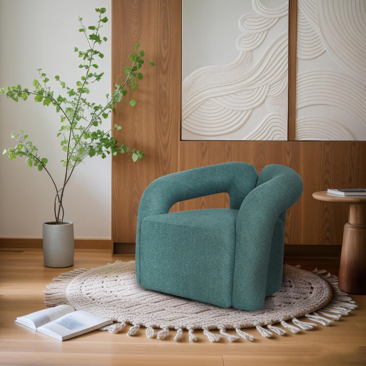 SESSEL NUA Grün 85x70x70 cm - Grün, Textil (85/70/70cm) - FURNLUX
