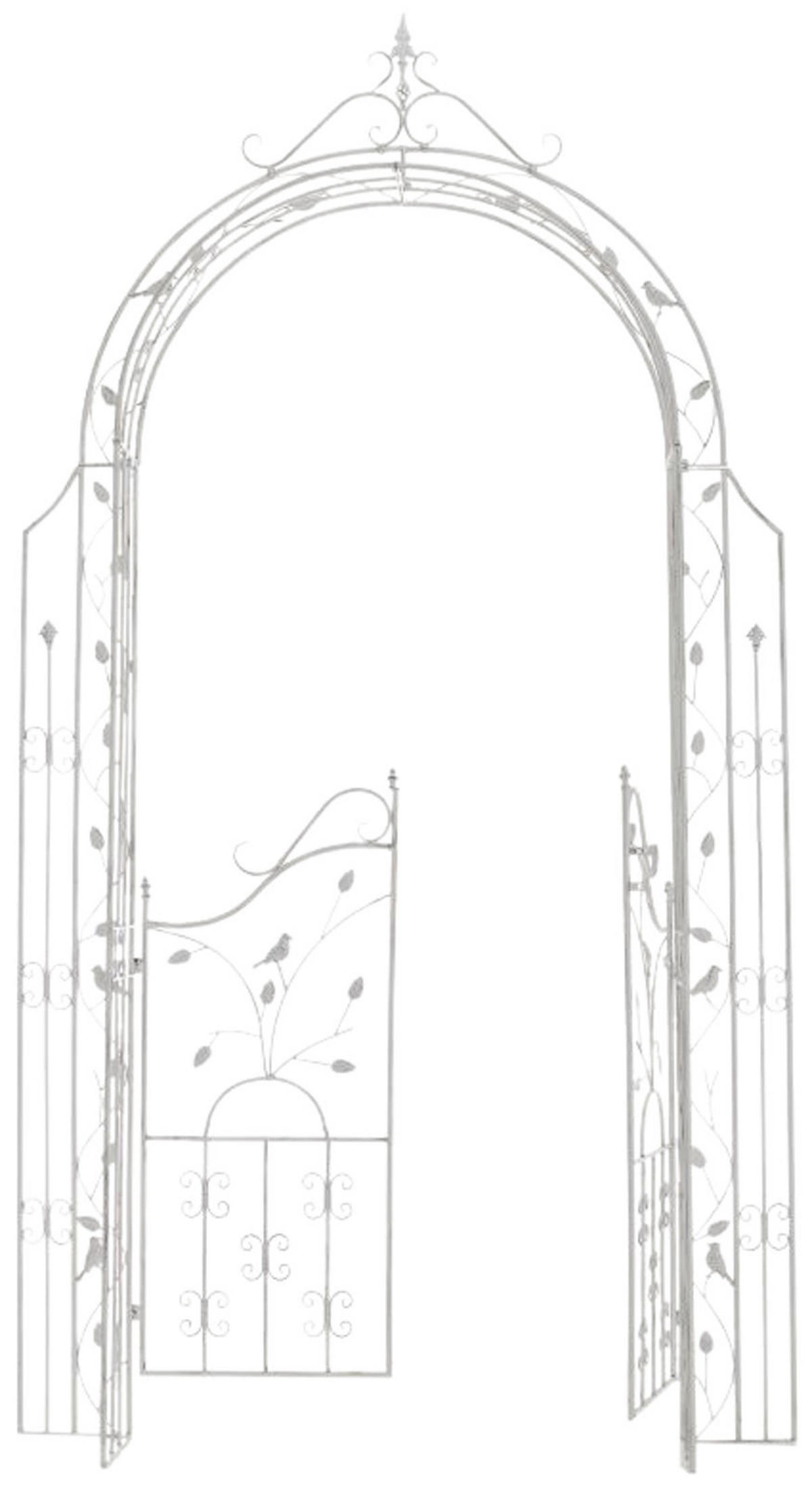 ROSENBOGEN Anders 144x36x270cm Metall Antik-Weiß Rankhilfe - Weiß, Metall (144/270/36cm) - DELUKE