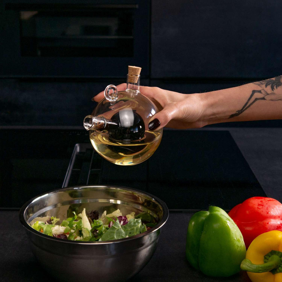 ESSIG- UND ÖLSPENDER 350ml/60ml - Transparent, Glas (10.5/11.5/13cm) - Intirilife