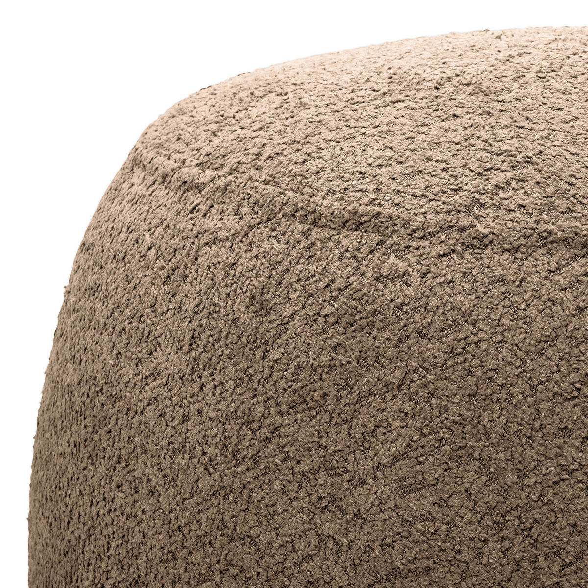 POLSTERHOCKER - Hellbraun/Schwarz, Kunststoff/Textil (59/45/59cm) - home24