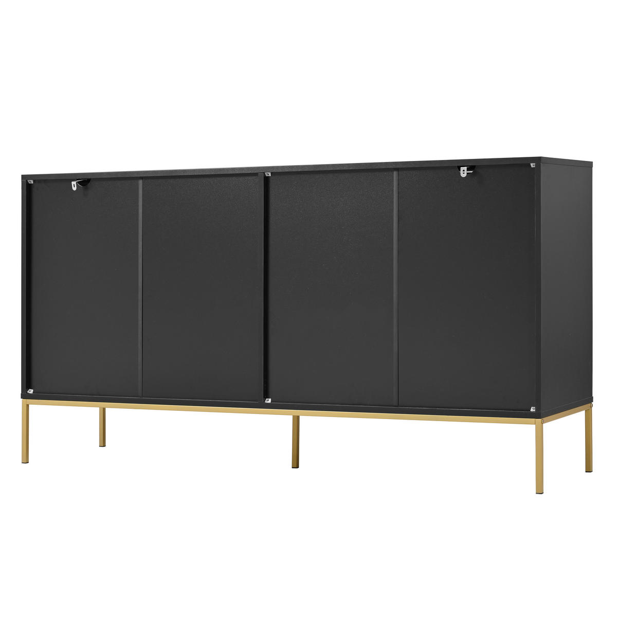 SIDEBOARD Schwarz mit Goldenen Akzenten, 150/40/80cm - Buchefarben, Holzwerkstoff (150/80/40cm) - Urban Meuble