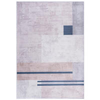 TEPPICH Beige Modern Geometrisch - Kurzflor Rechteckig, Modern, Stilvoll - 200 x 300 cm - Blau/Beige, Textil (200/300cm) - Mazovia