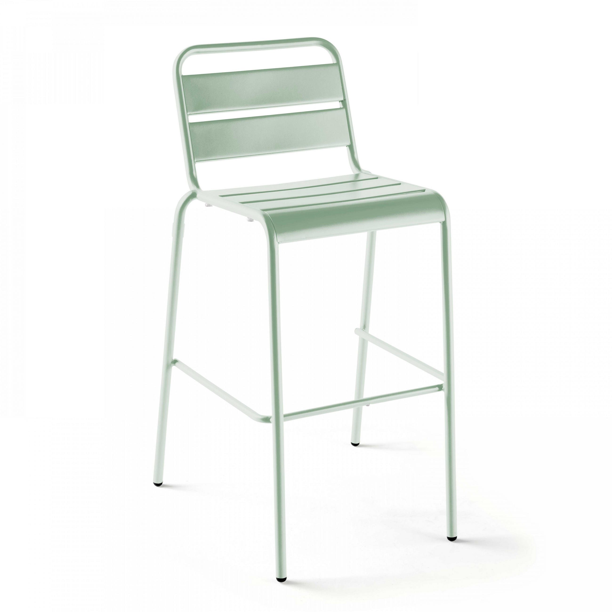 BARHOCKER, Salbeigrünen - Hellgrün, Metall (49/101/58cm) - Oviala