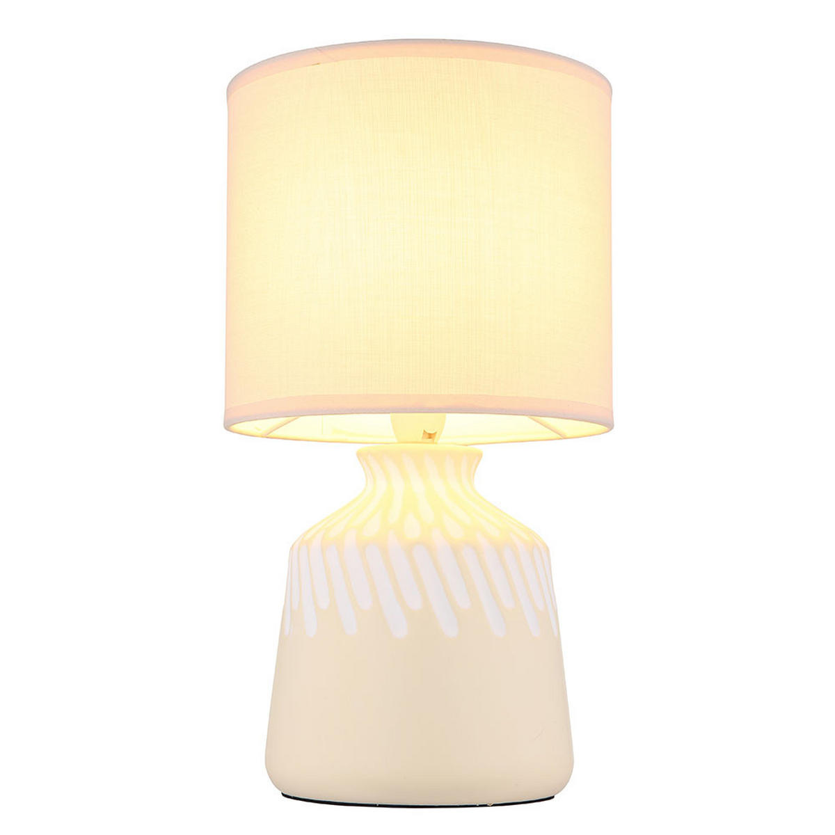 TISCHLEUCHTE Keramik Textil Beige - Beige, Textil (17.5/17.5/31.5cm) - Globo Lighting