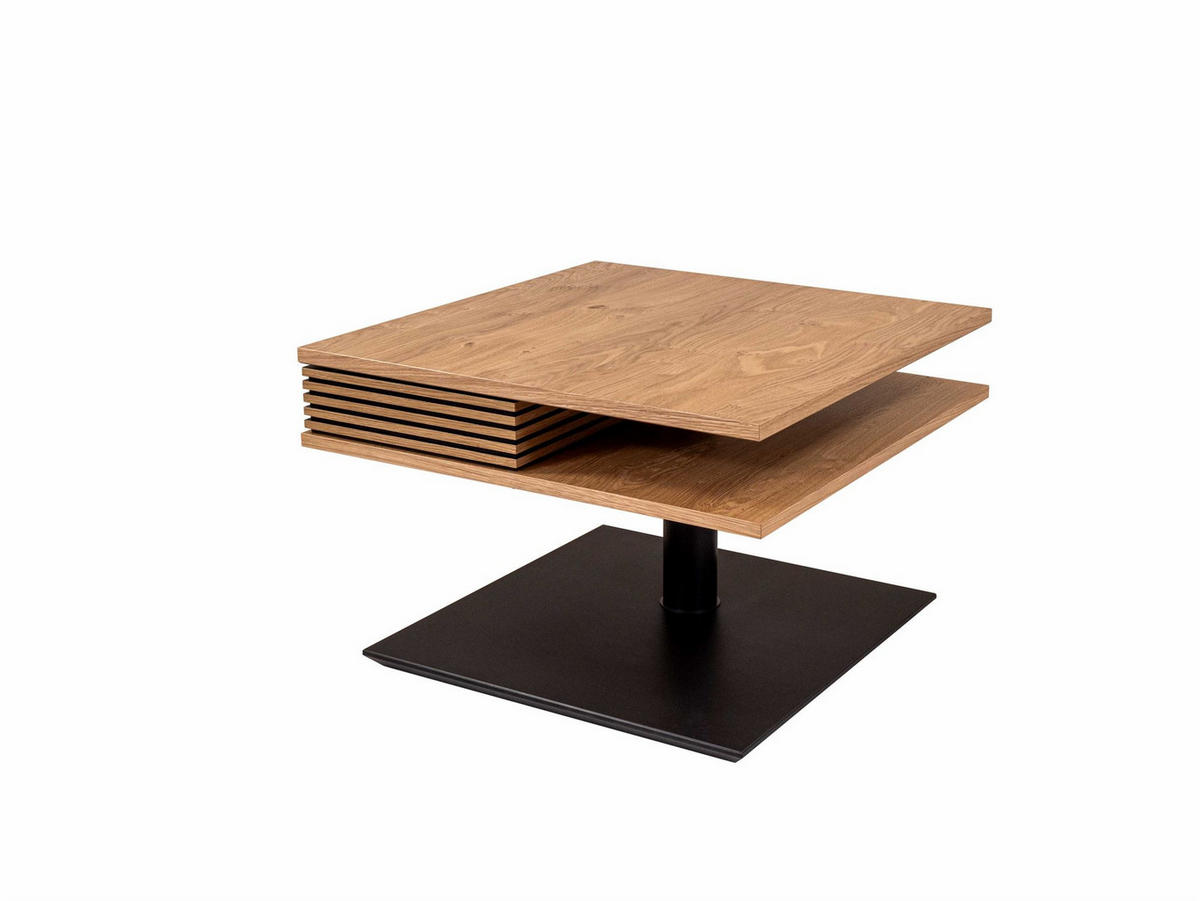 COUCHTISCH höhenverstellbar Clare 70x49x70 Furnier Schwarz/Wildeiche - Wildeiche/Schwarz, Holz (70/70/70cm) - 58aufmkessel