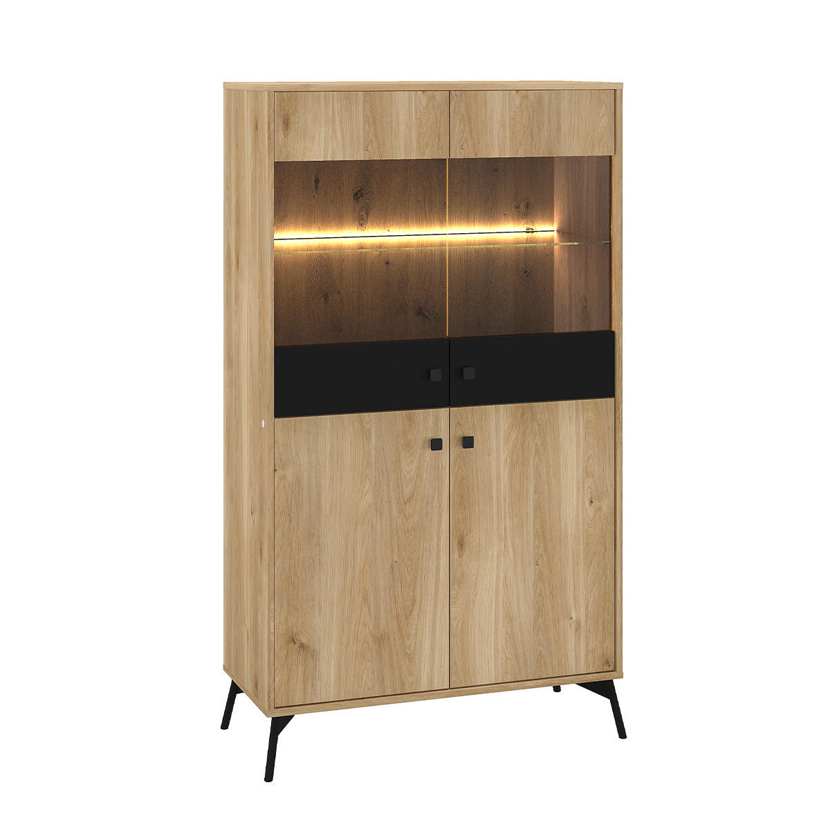 VITRÍNA Elara Dřevo - hnědá, kompozitní dřevo (90/160/40cm) - Petits-meubles