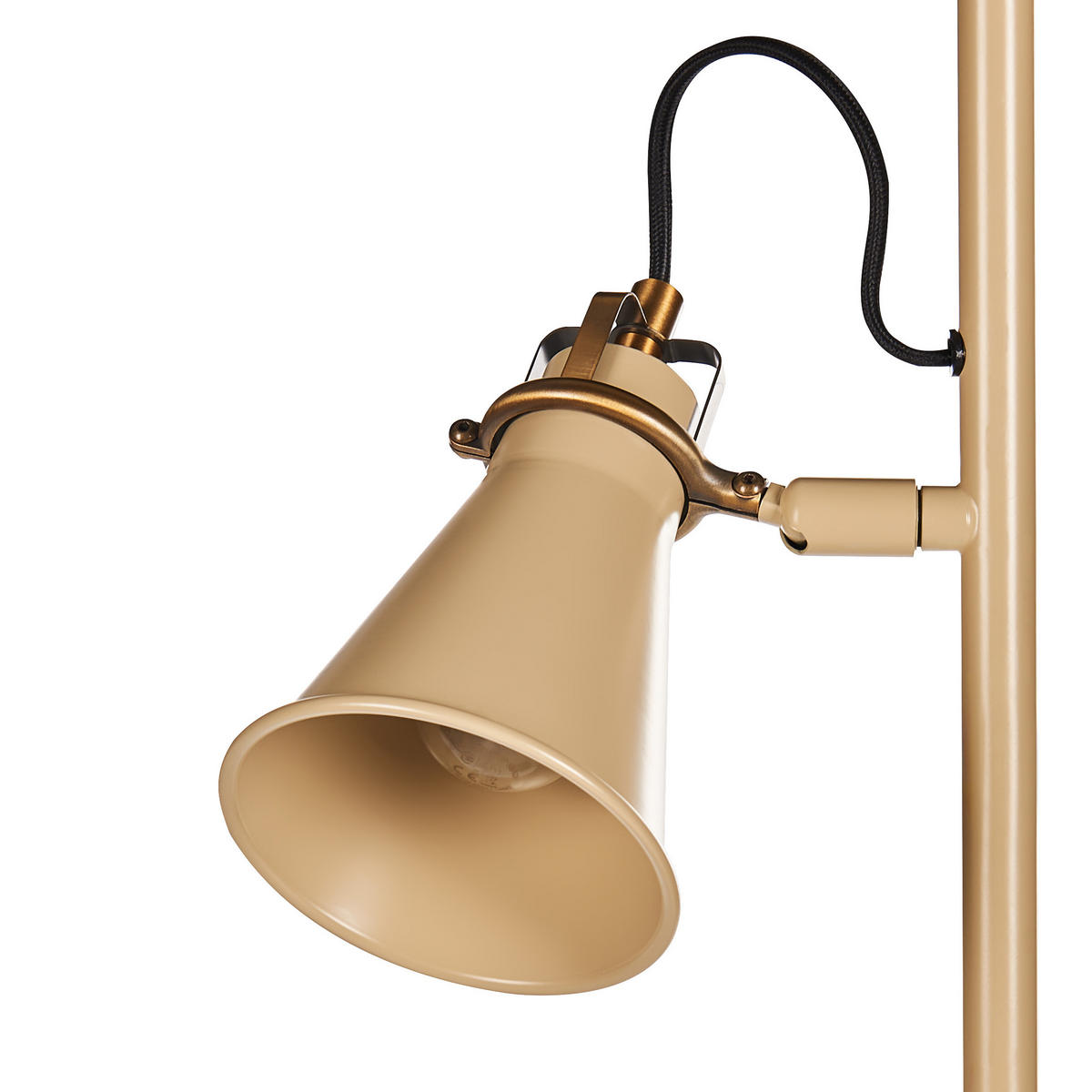 STEHLAMPE Beige/Gold Moyola - Beige/Goldfarben, Metall (42/25/165cm) - Beliani