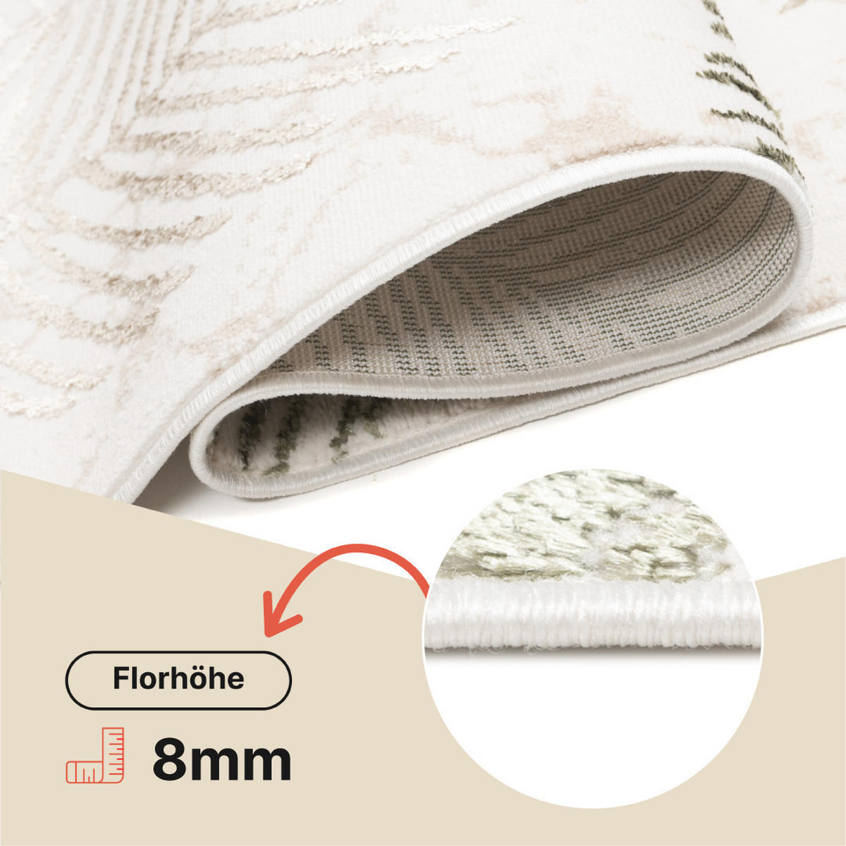 TEPPICHLÄUFER CRYSTAL hellgrün natur 100/350 cm - Hellgrün, Textil (100/350cm) - Tapiso