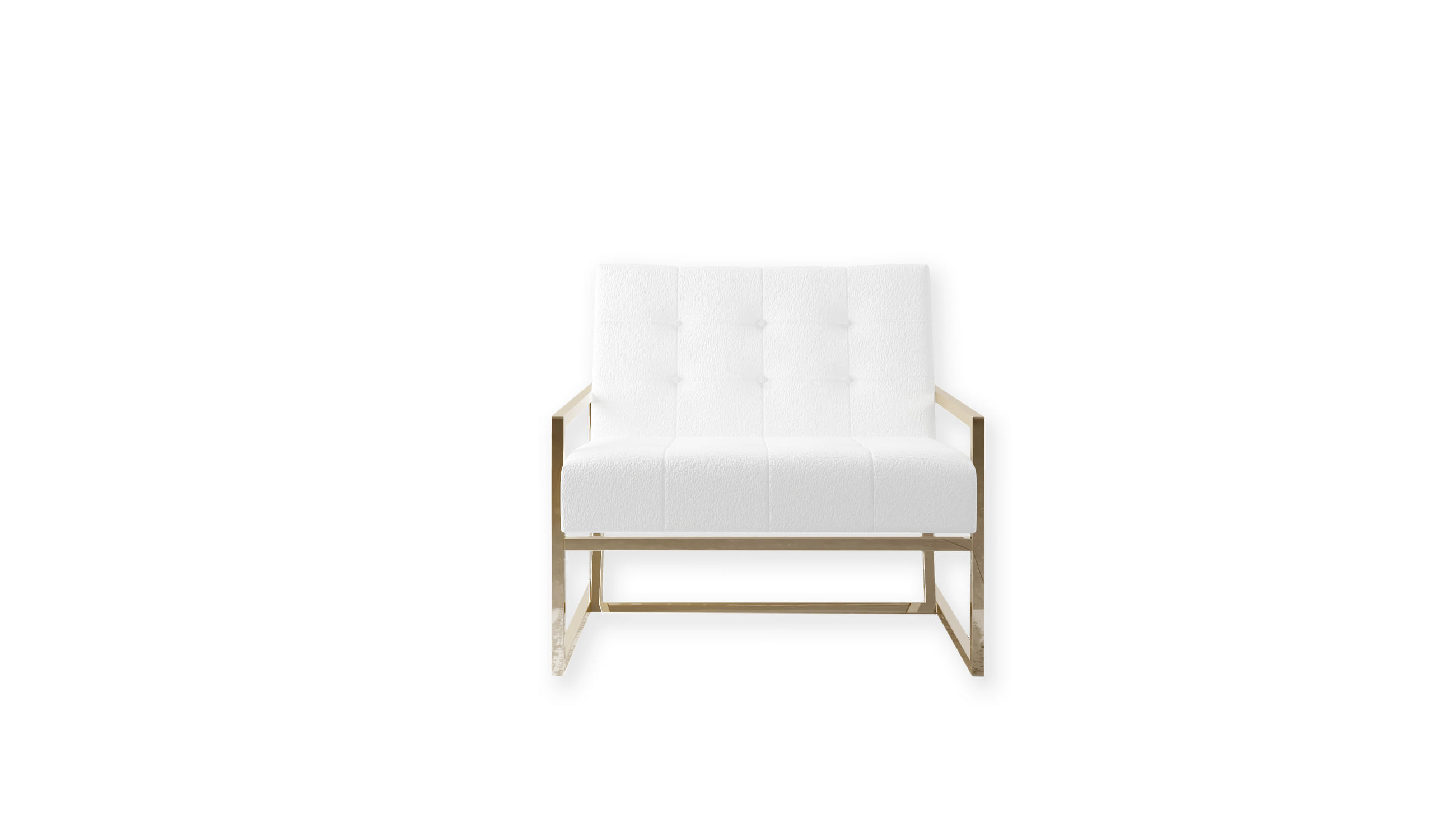 Thumbnail - S-Style Möbel Loungesessel, Weiß, Gold, Textil, Echtholz,Buche, Birke, 1-Sitzer, Füllung: Polyetherschaumkern, 84x81x89 ...