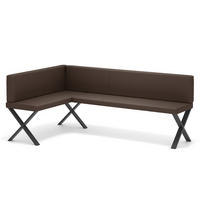 ECKBANK links VERO X Kunstleder glatt, 128/168 cm Braun - Braun, Kunststoff/Textil (128/168cm) - Idohome