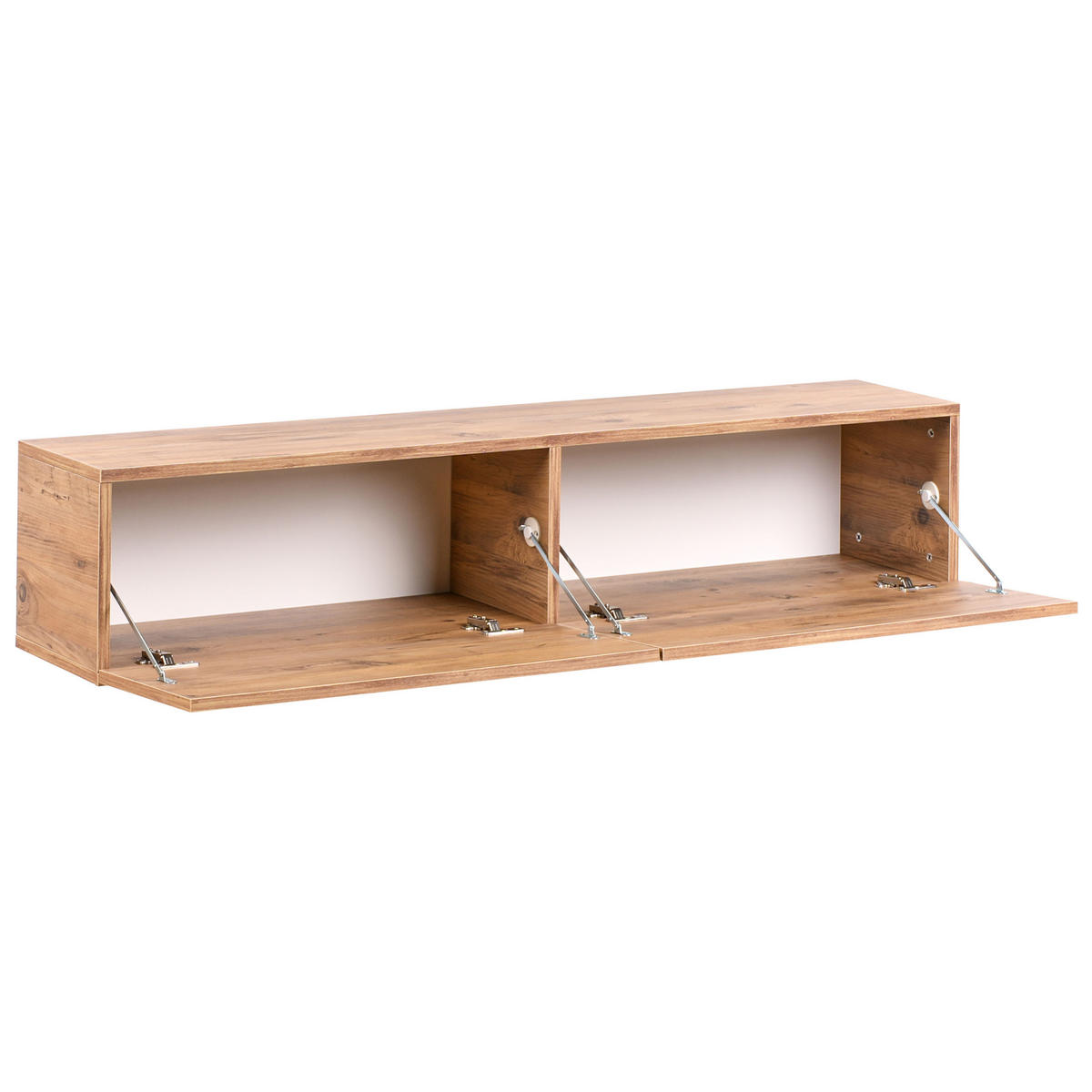 WANDMONTIERTER-TV-SCHRANK Braun Gladstone - Braun, Holzwerkstoff (140/30/32cm) - Beliani
